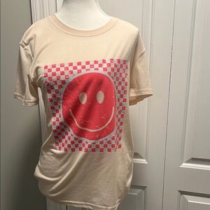 Smiley Face Cream Kids T-Shirt